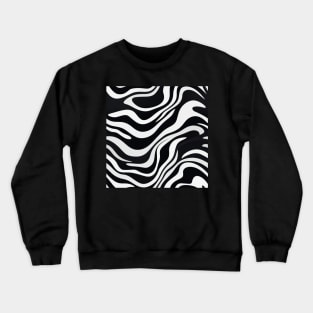 Monochrome Waves: Modern Abstract Ebb and Flow Crewneck Sweatshirt